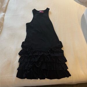 Edikted Black Ruffle Tank Mini Dress